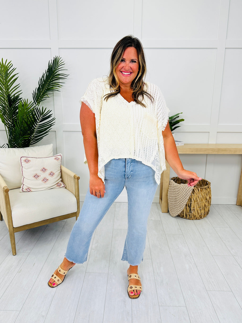 One Step Ahead Tummy Control Cropped Step Hem Jeans