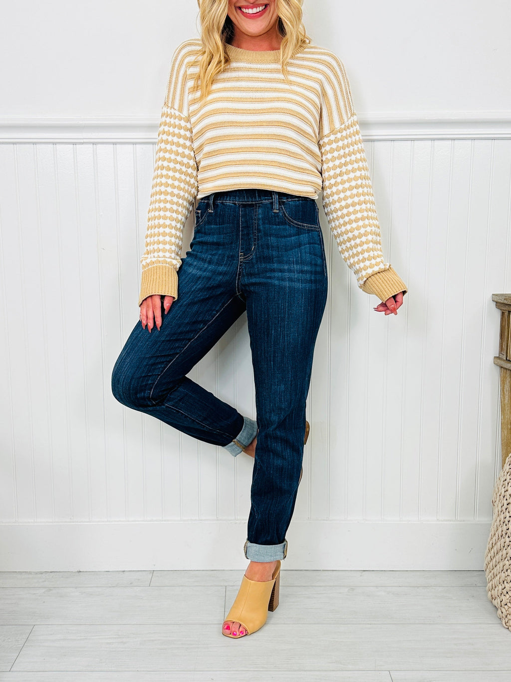 Judy Blue REG/CURVY Pulling Me Back Double Cuff Slim Fit Jeans