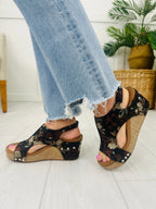 Naturally Elevated Wedges In Black Tan Floral