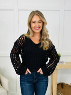 Cutout Crush Sweater in Black