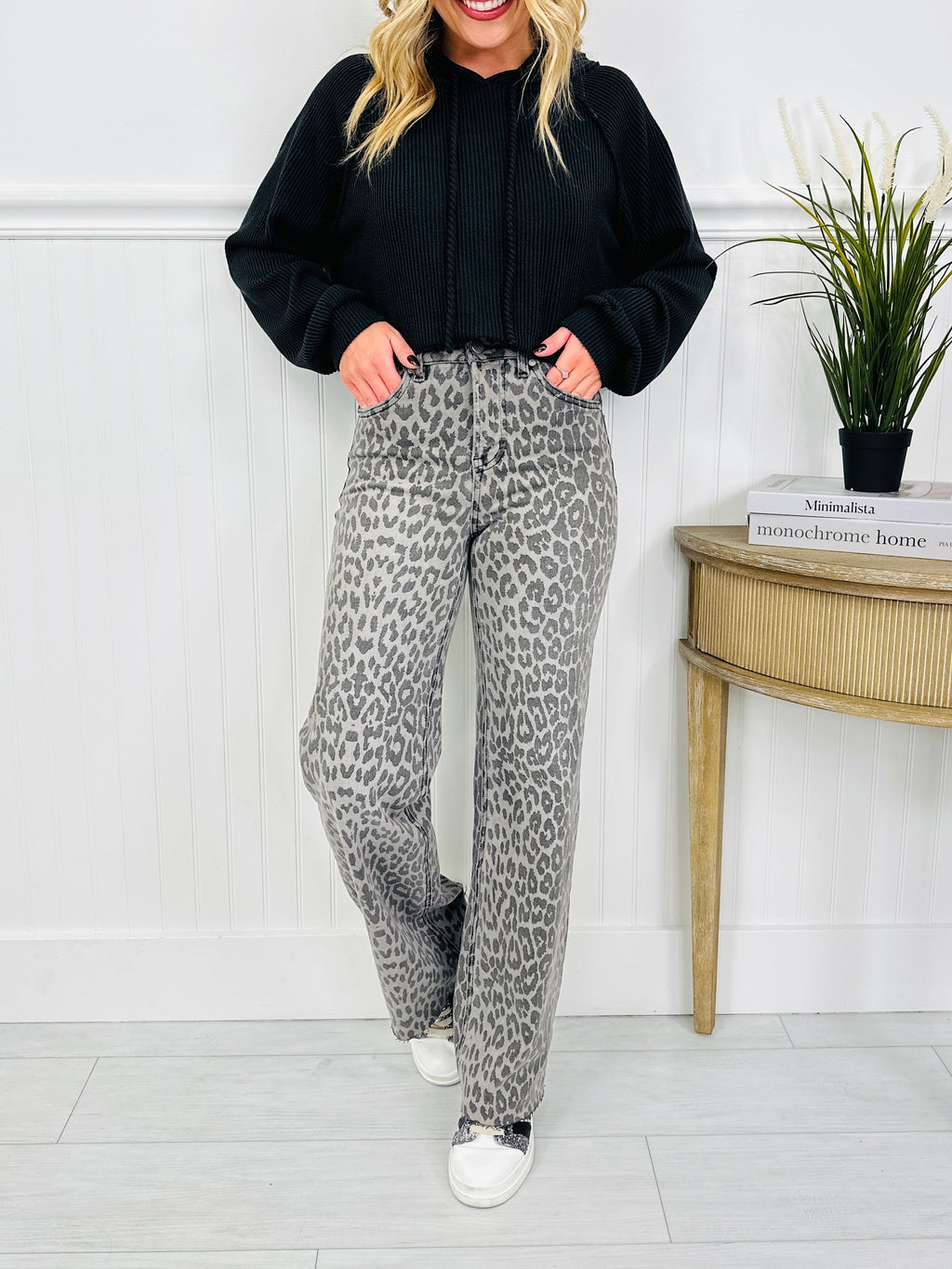 Wild Thing Tummy Control Grey Leopard Jeans