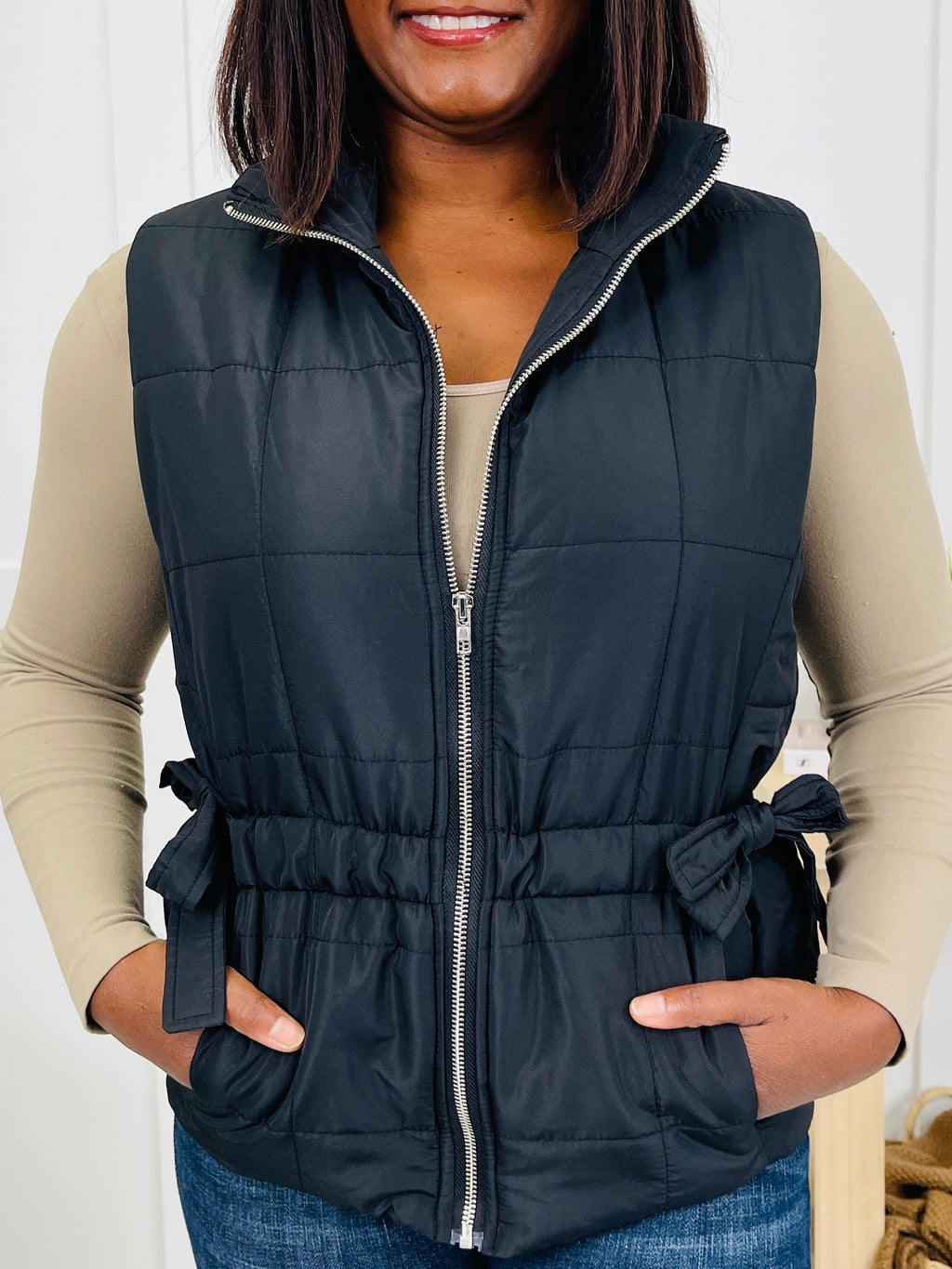 Downtown Layers Vest in Black