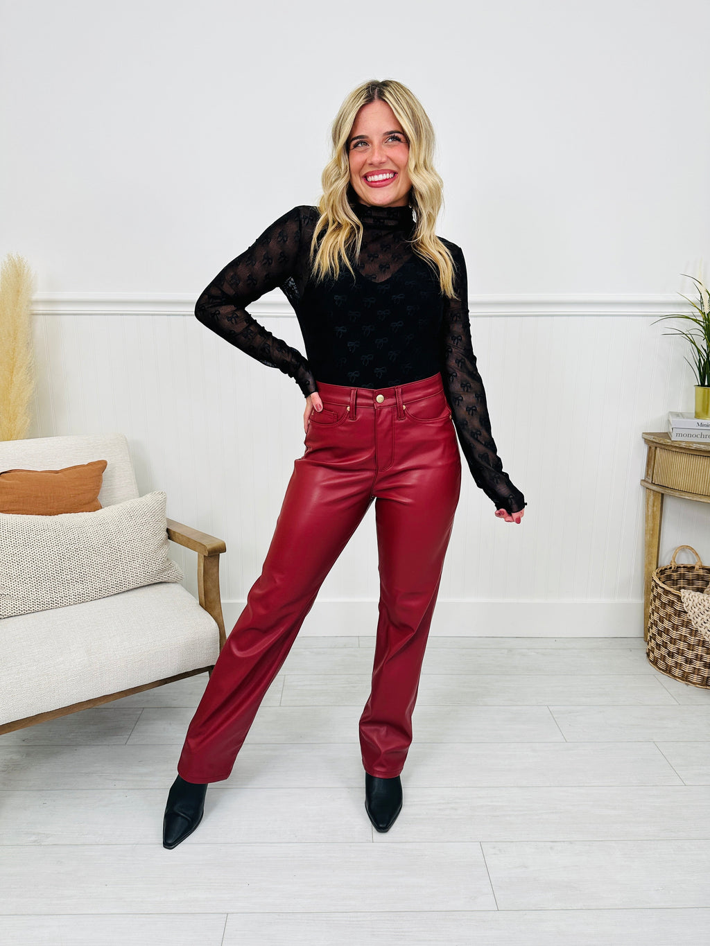 Judy Blue Flawless Finish Tummy Control Faux Leather Pants