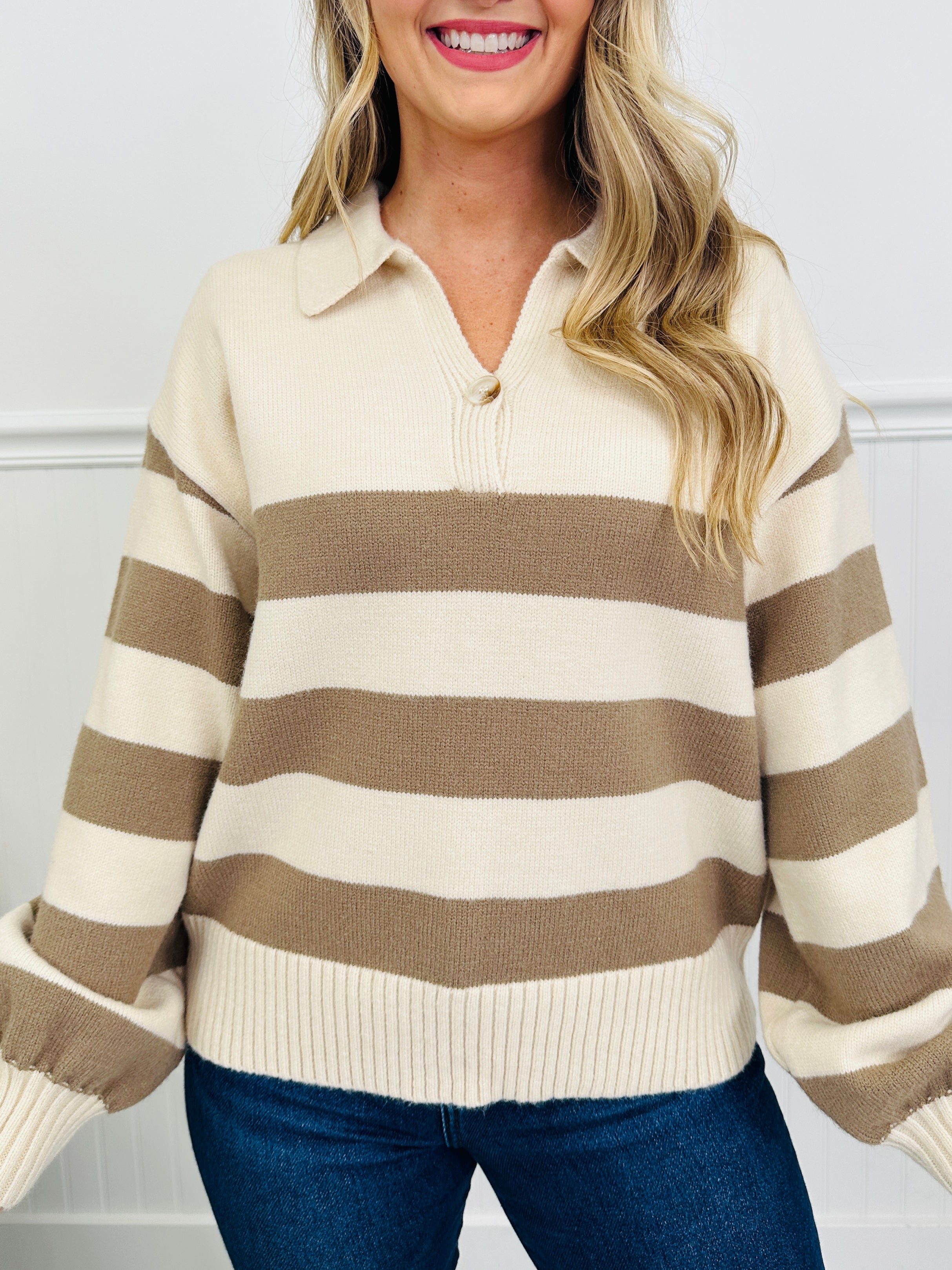 Chilly Day Charm Sweater in Camel
