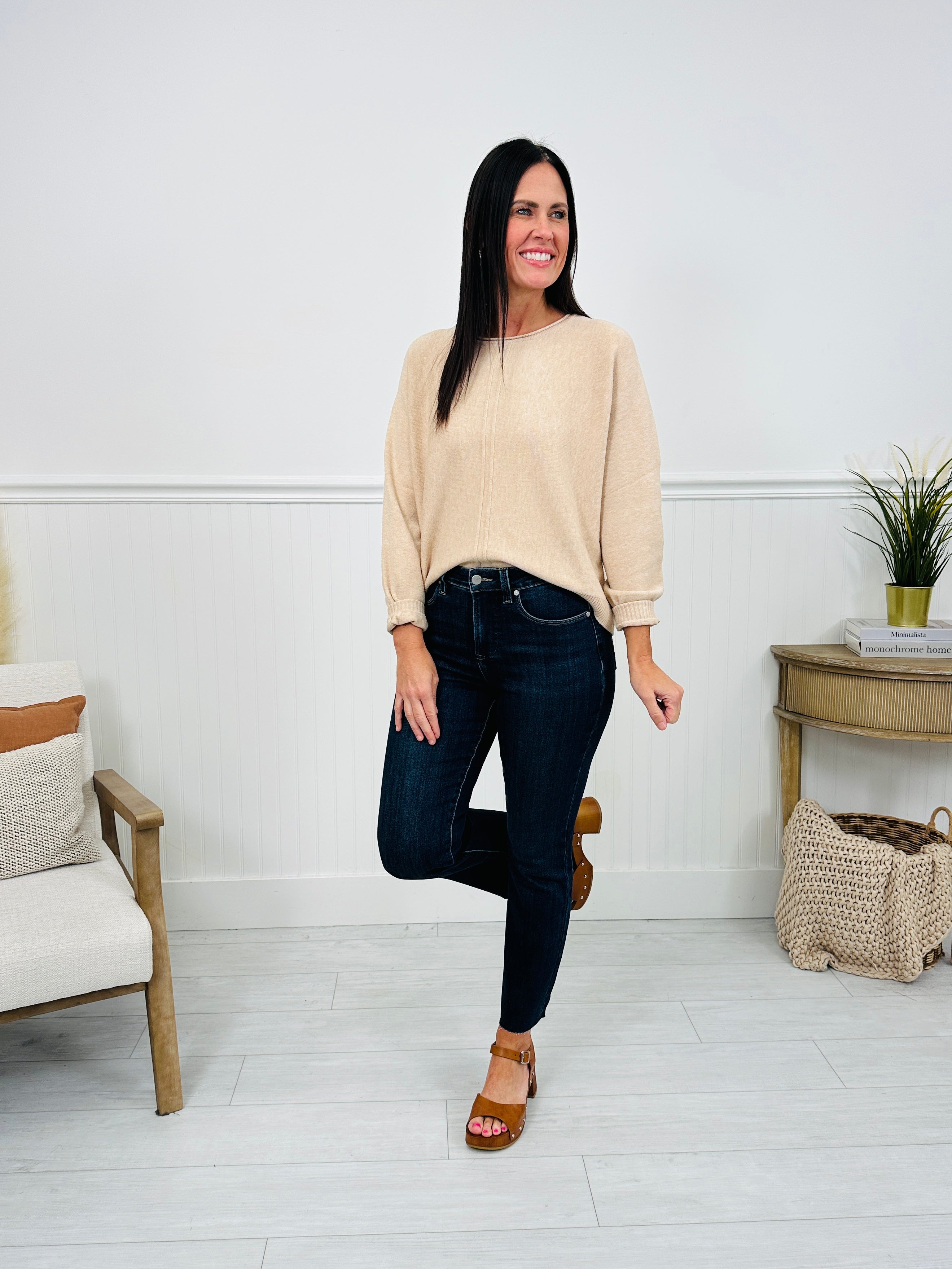 Feeling Fall Cropped Straight Tummy Control Jeans