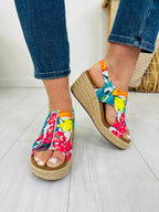 Hibiscus Heights Wedges In White Floral Multi
