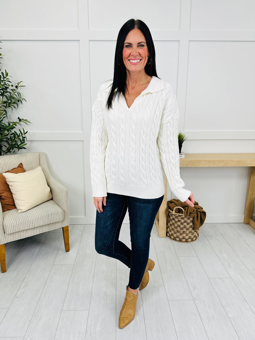Sunday Polished Sweater in Cream