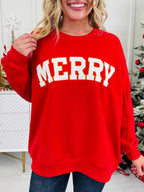Merry Chenille Patch Crewneck Sweatshirt