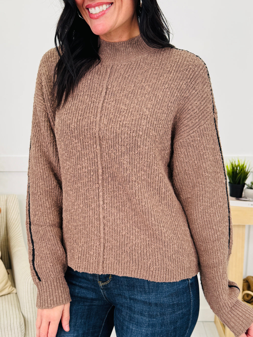 Modern Trace Sweater in Mocha