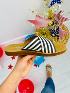 Dockside Dash Sandals In Navy Stripe
