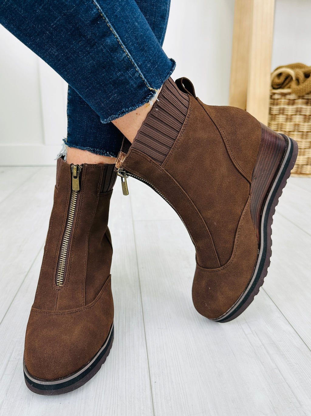 Uptown Lift Boots in Brown