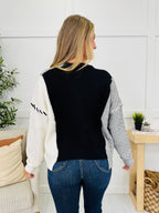 Side By Side Cardigan in Black/Grey