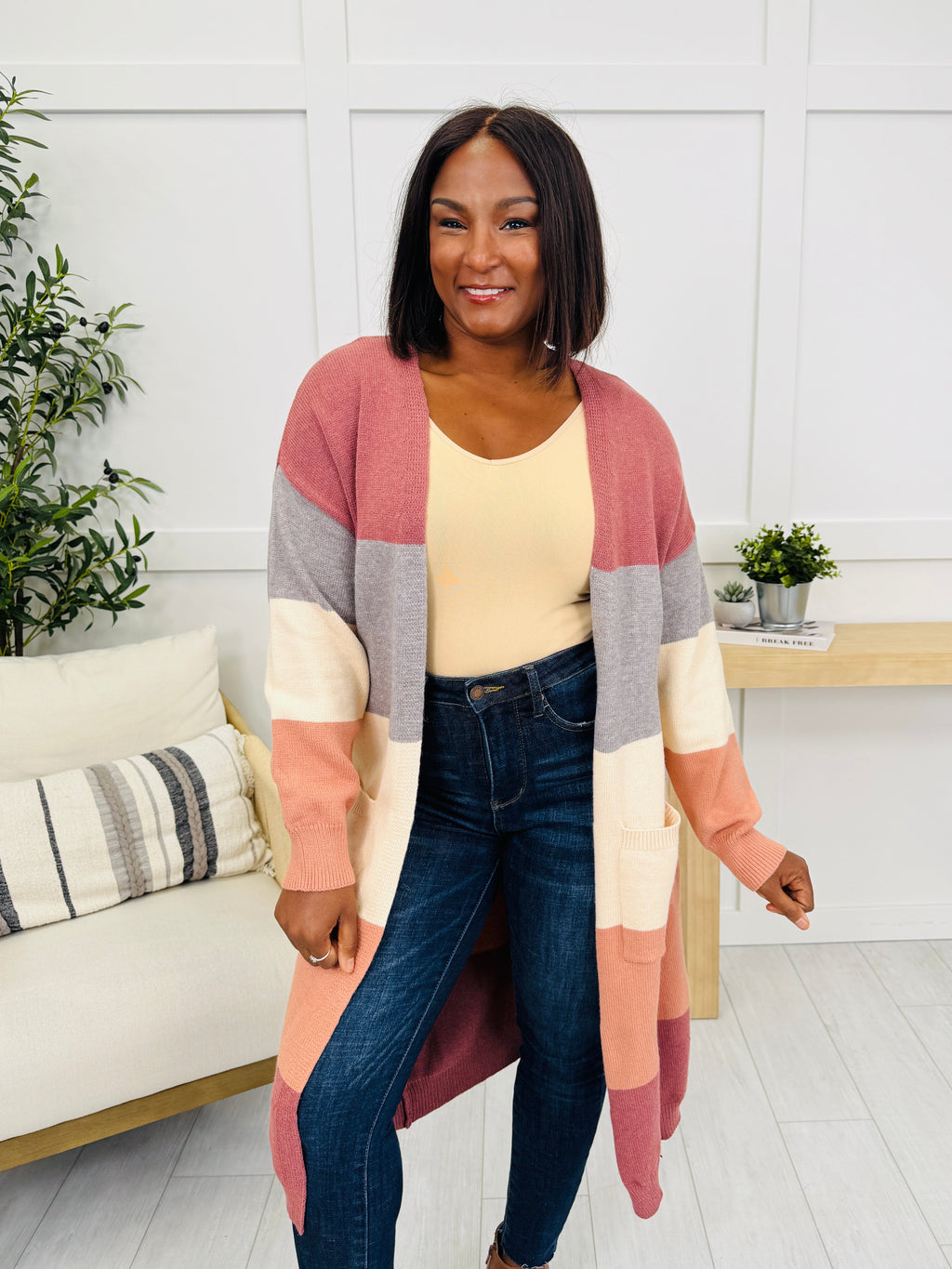 Falling Into Place Cardigan in Mauve