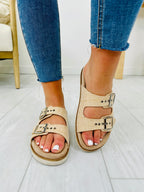 Coastal Buckle Sandals In Raffia