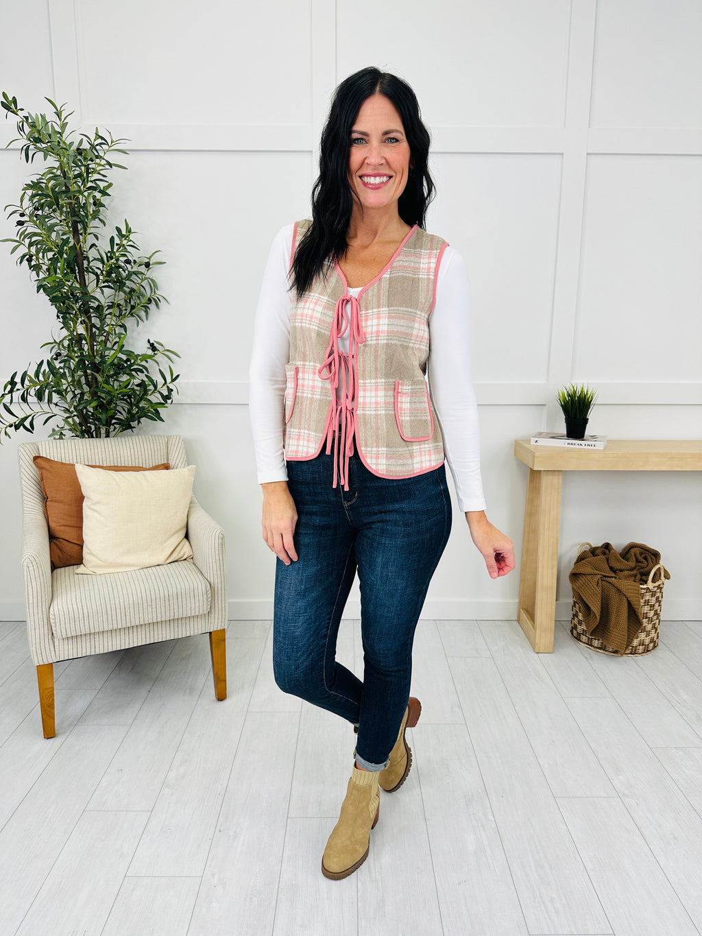 Checked Romance Vest