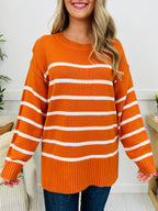 Falling Into Pattern Sweater in Rust