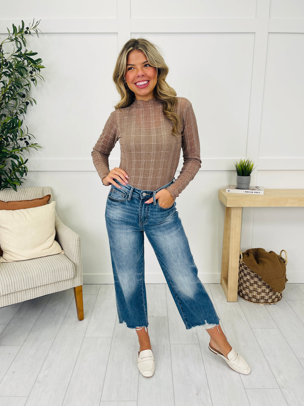 Judy Blue Mystical Magical Rigid Magic Cropped Wide Leg Jeans