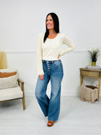 Push Your Buttons Tummy Control Wide Leg Jeans