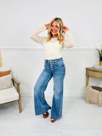 Push Your Buttons Tummy Control Wide Leg Jeans