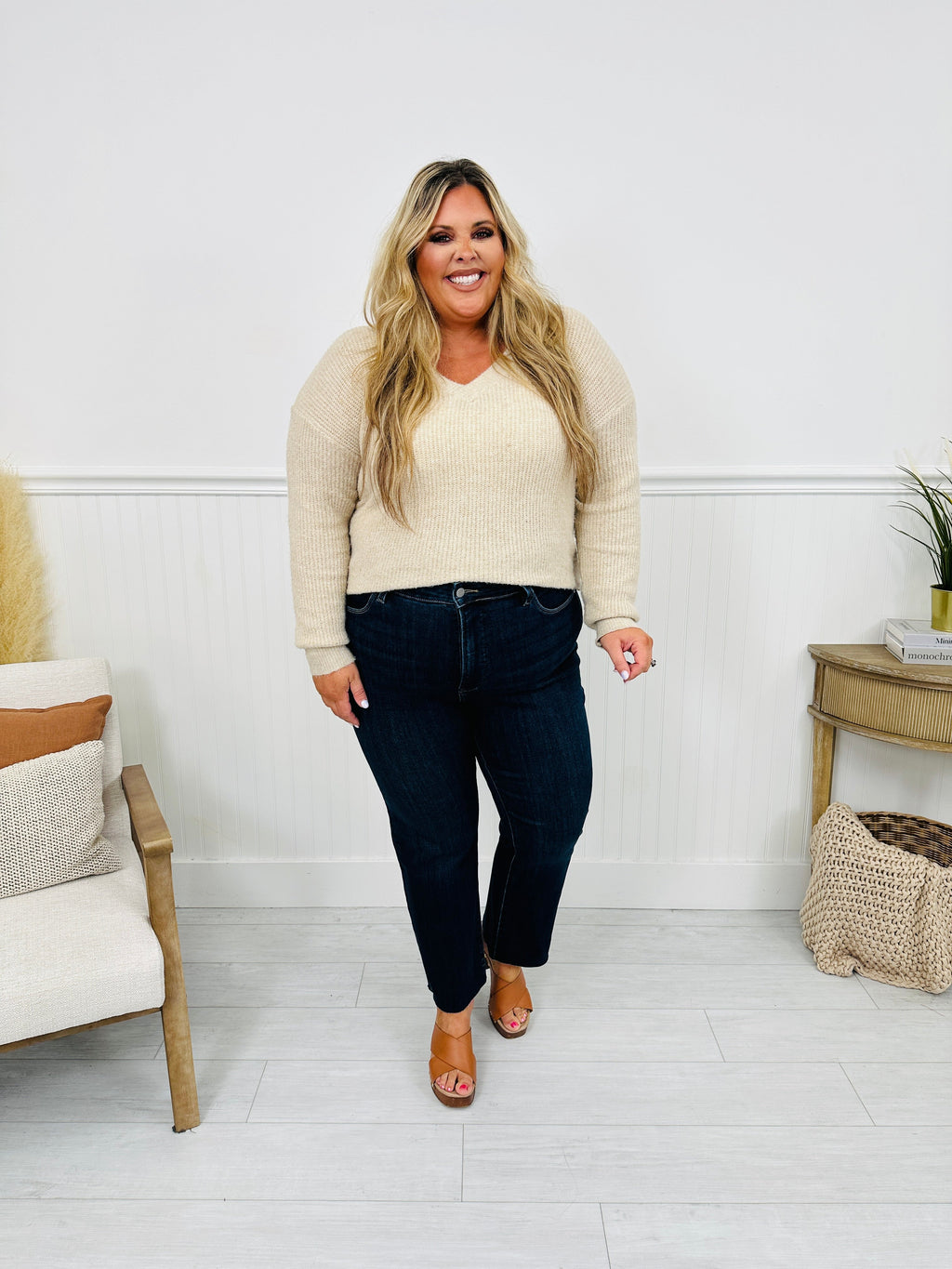 Feeling Fall Cropped Straight Tummy Control Jeans