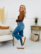 Straight To The Top Tummy Control Cropped Wide Leg Jeans