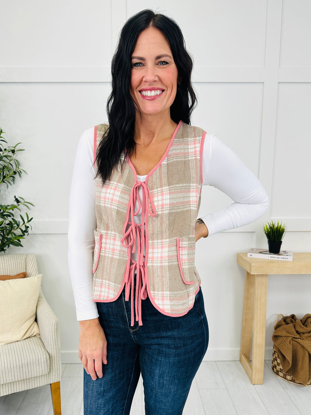 Checked Romance Vest