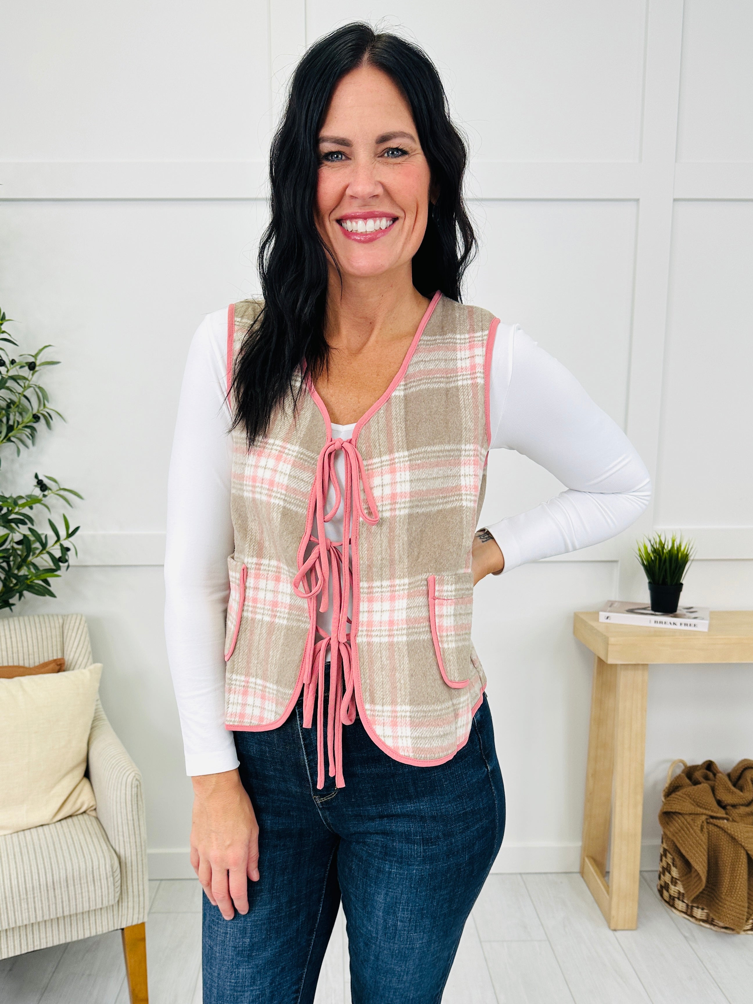 Checked Romance Vest