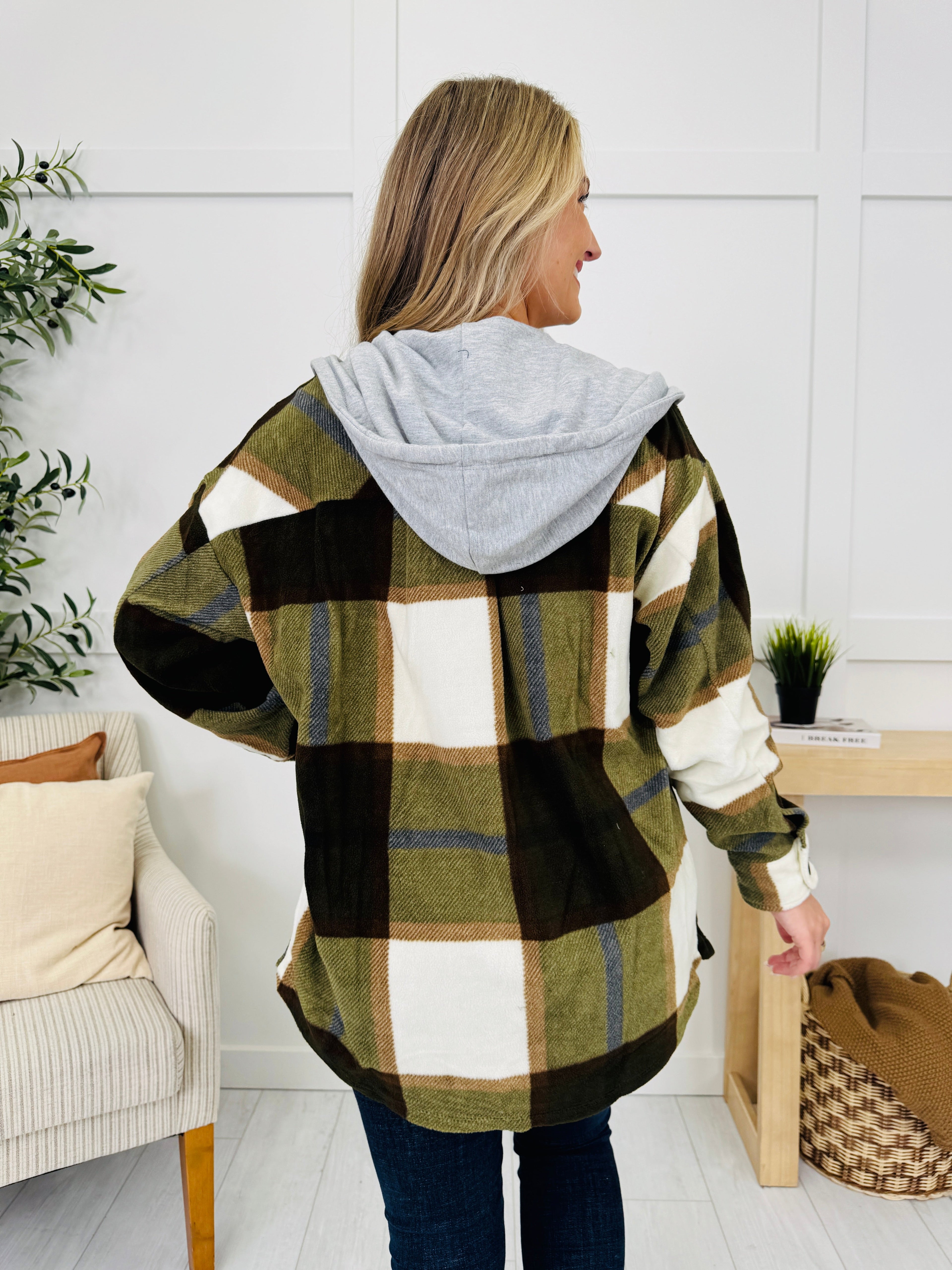 Cabin Whisper Shacket in Olive