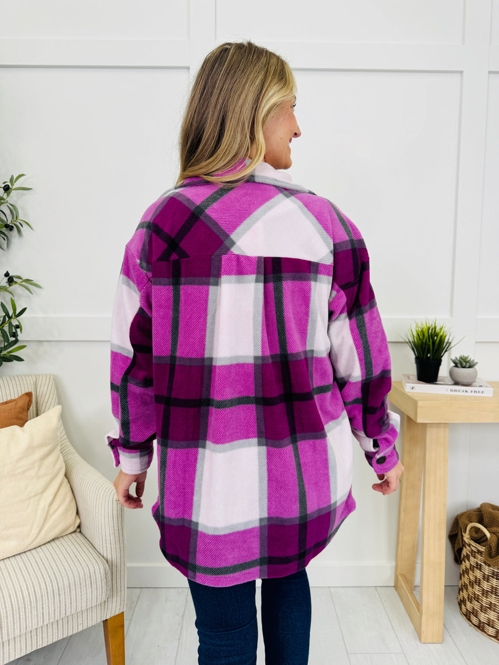 Rustic Runway Shacket in Lt Plum