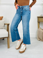 Straight To The Top Tummy Control Cropped Wide Leg Jeans