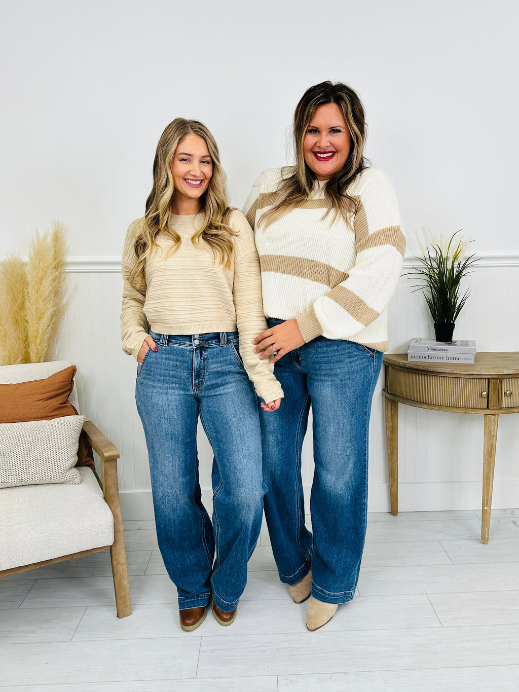 Judy Blue REG/CURVY Double Trouble Wide Leg Jeans