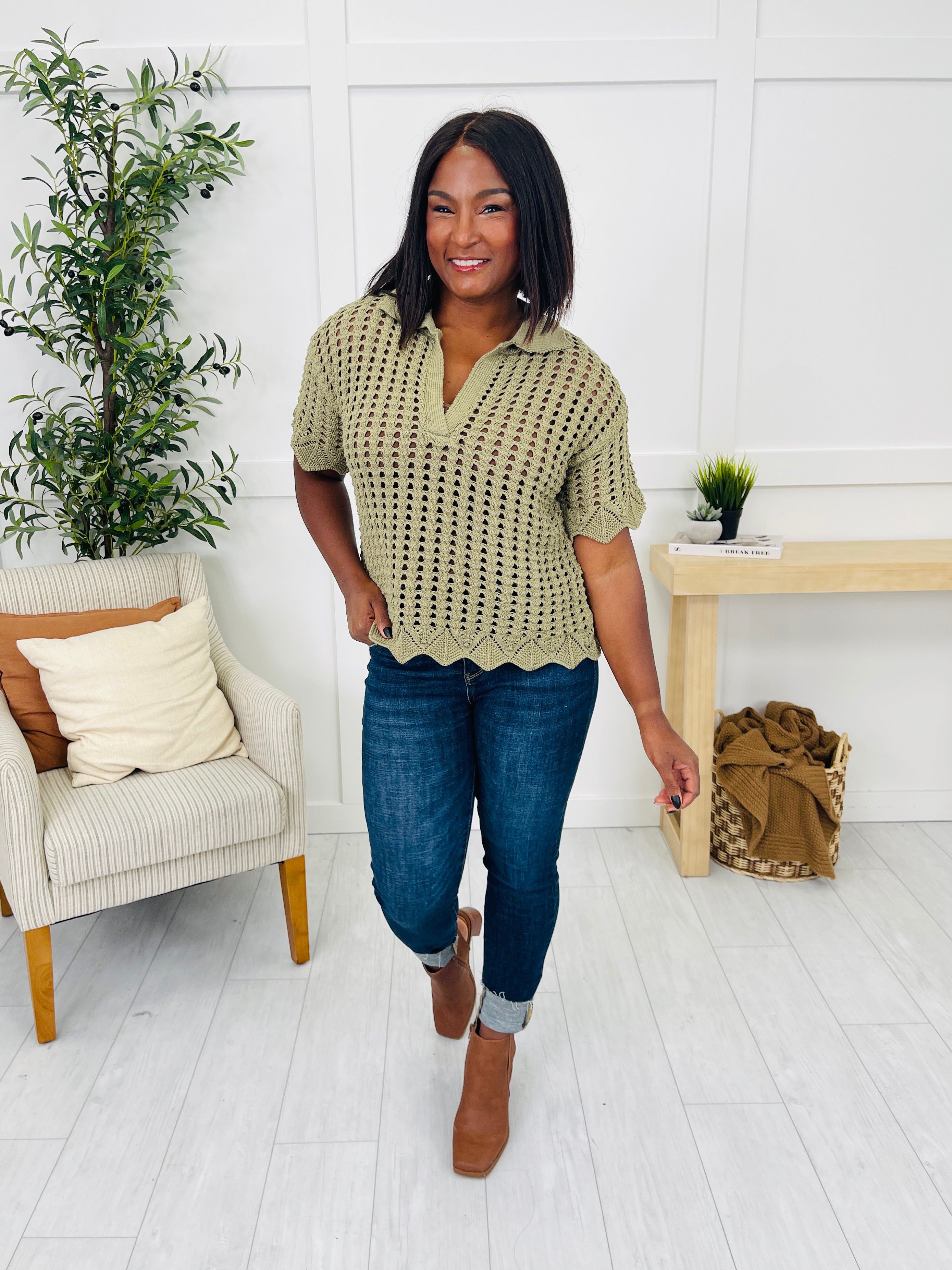 Wrap Me Lightly Sweater in Olive