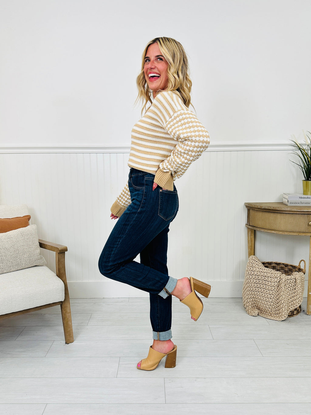 Judy Blue REG/CURVY Pulling Me Back Double Cuff Slim Fit Jeans