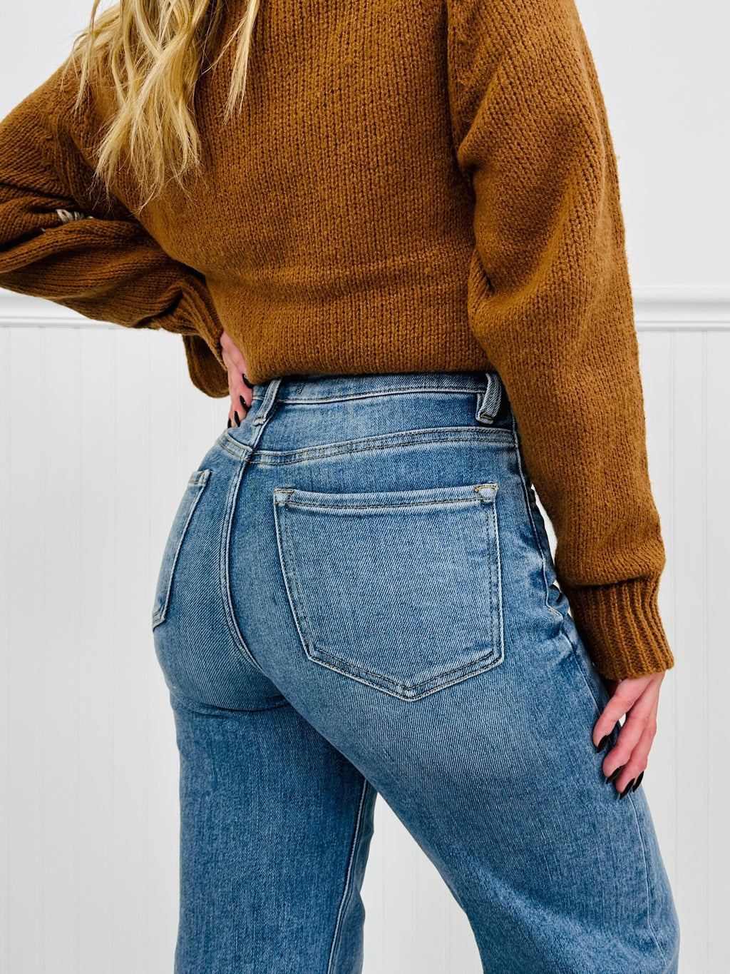 Push Your Buttons Tummy Control Wide Leg Jeans