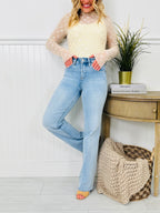 Feeling Brand New Slim Wide Leg Tummy Control Jeans