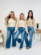 Go Into Detail Tummy Control Wide Leg Jeans
