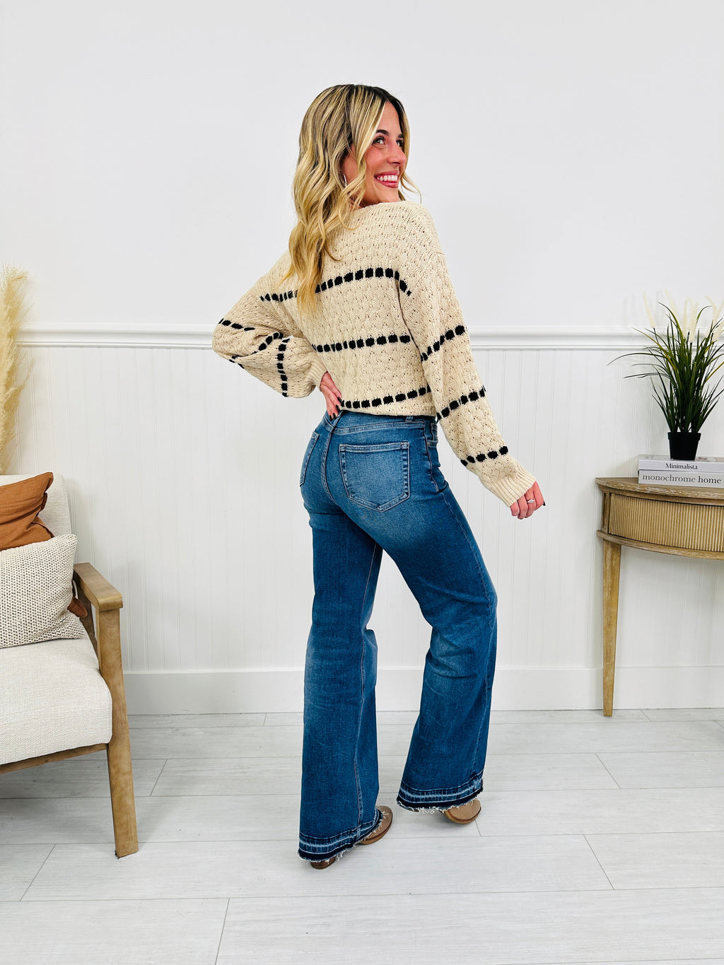 Effortless Release Tummy Control Wide Leg Release Hem Jeans