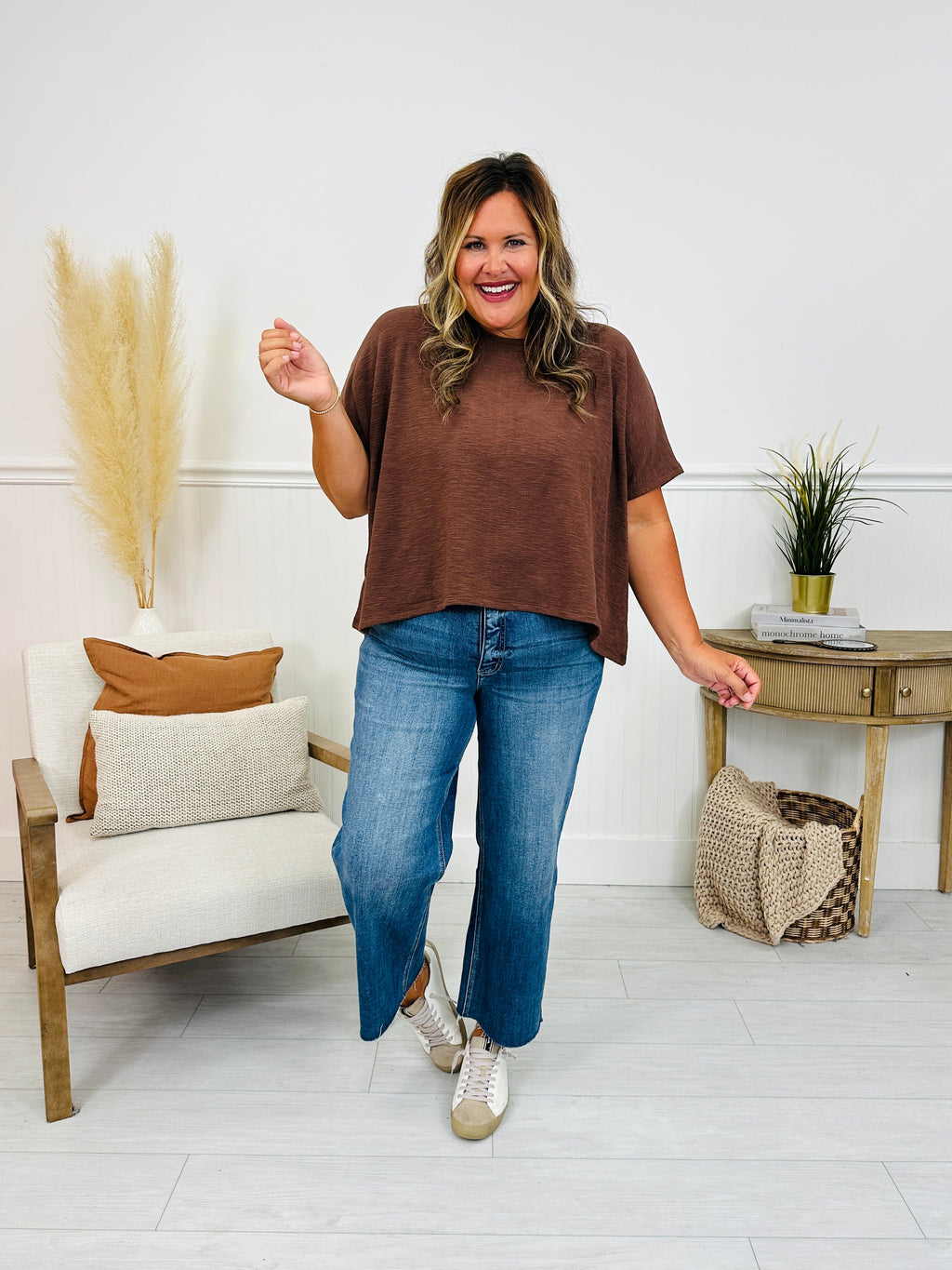 Straight To The Top Tummy Control Cropped Wide Leg Jeans