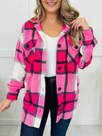 Rustic Runway Shacket in Hot Pink