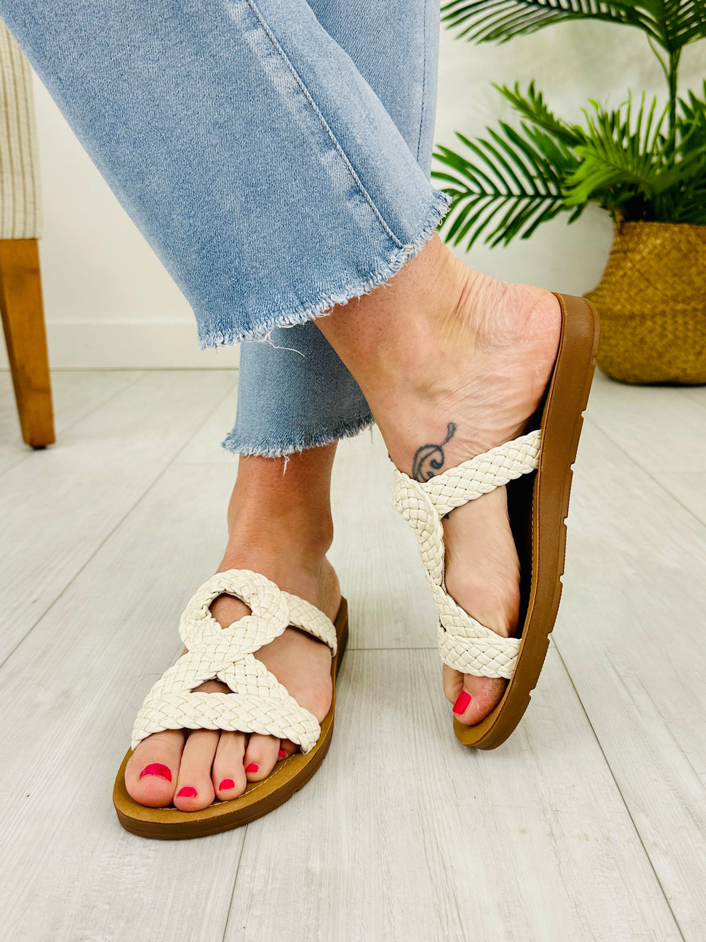 Strapped Serenity Sandals in Ivory