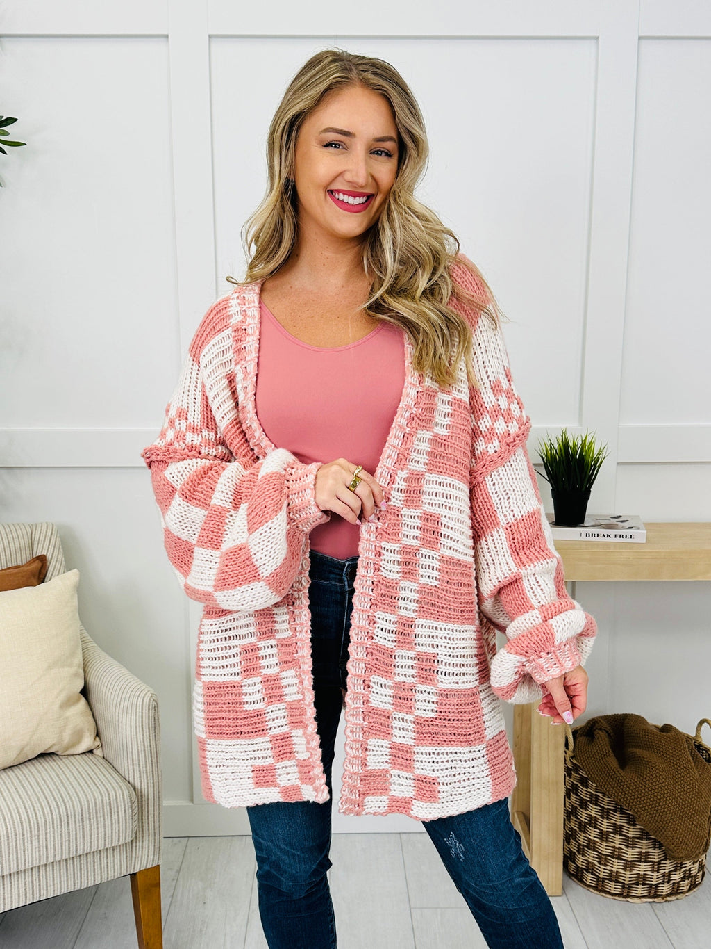 The Final Checkpoint Cardigan in Mauve Combo