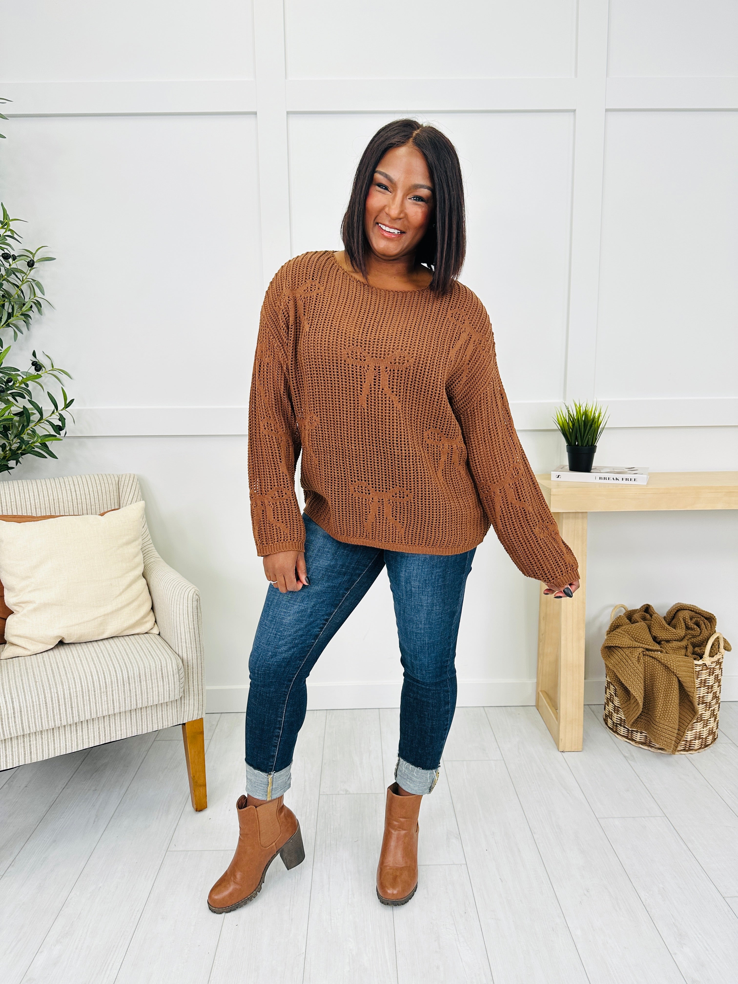 Ribbon Theory Sweater in Brown