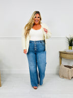 Push Your Buttons Tummy Control Wide Leg Jeans