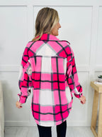 Rustic Runway Shacket in Hot Pink