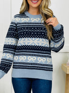 Hearts In The Static Sweater in Navy