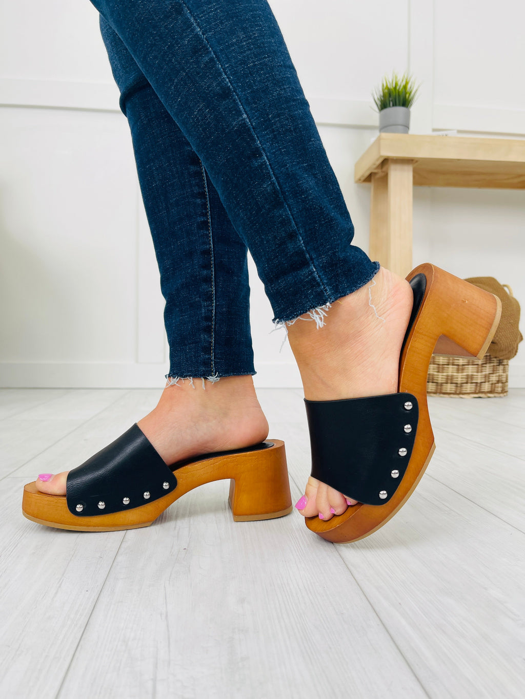 Slide Into Style Clogs in Black