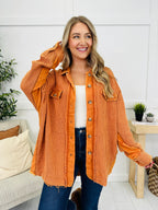 The Swing Of Things Shacket in Washed Rust