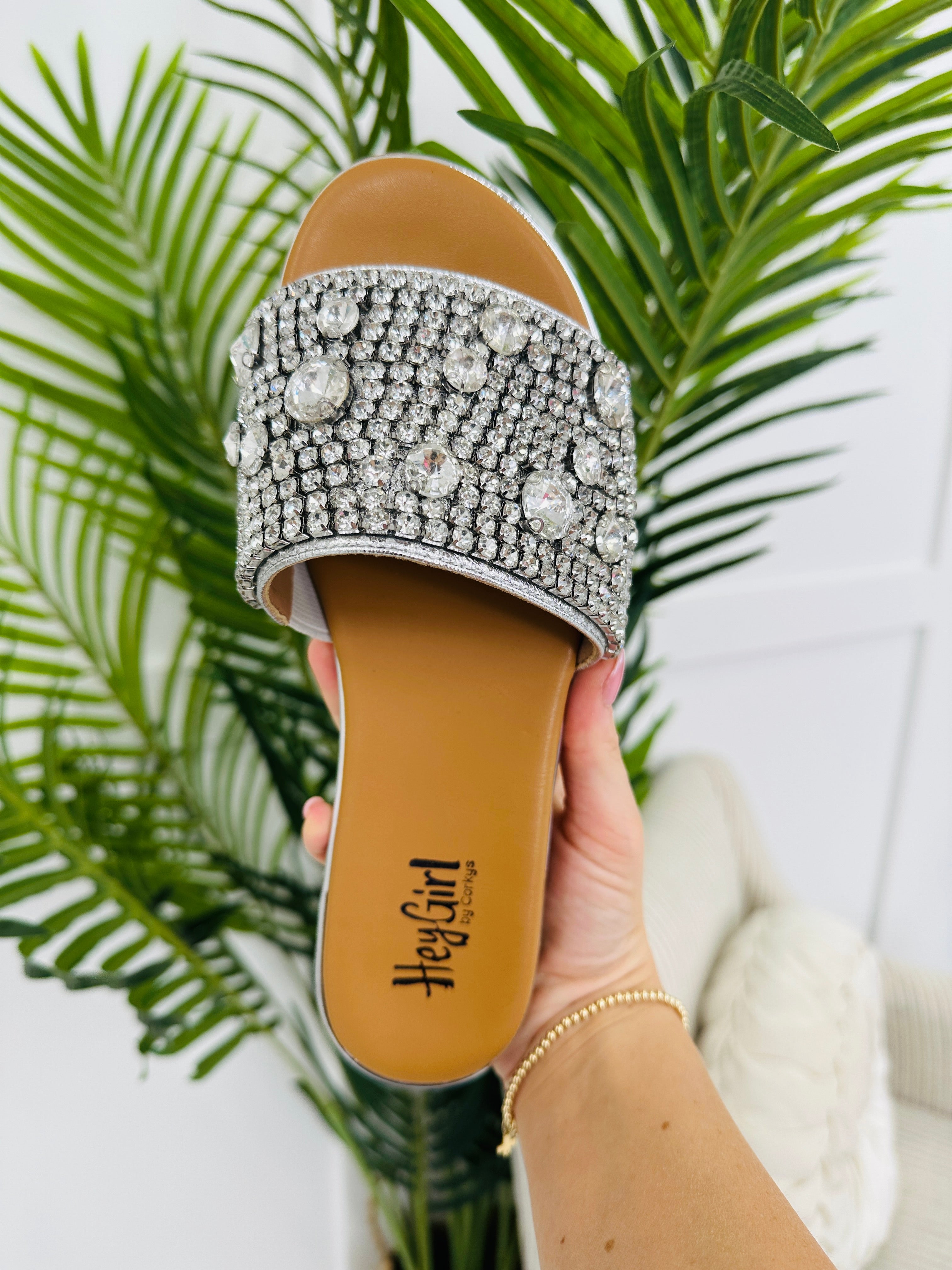 Rhinestone Romance Sandals In Silver