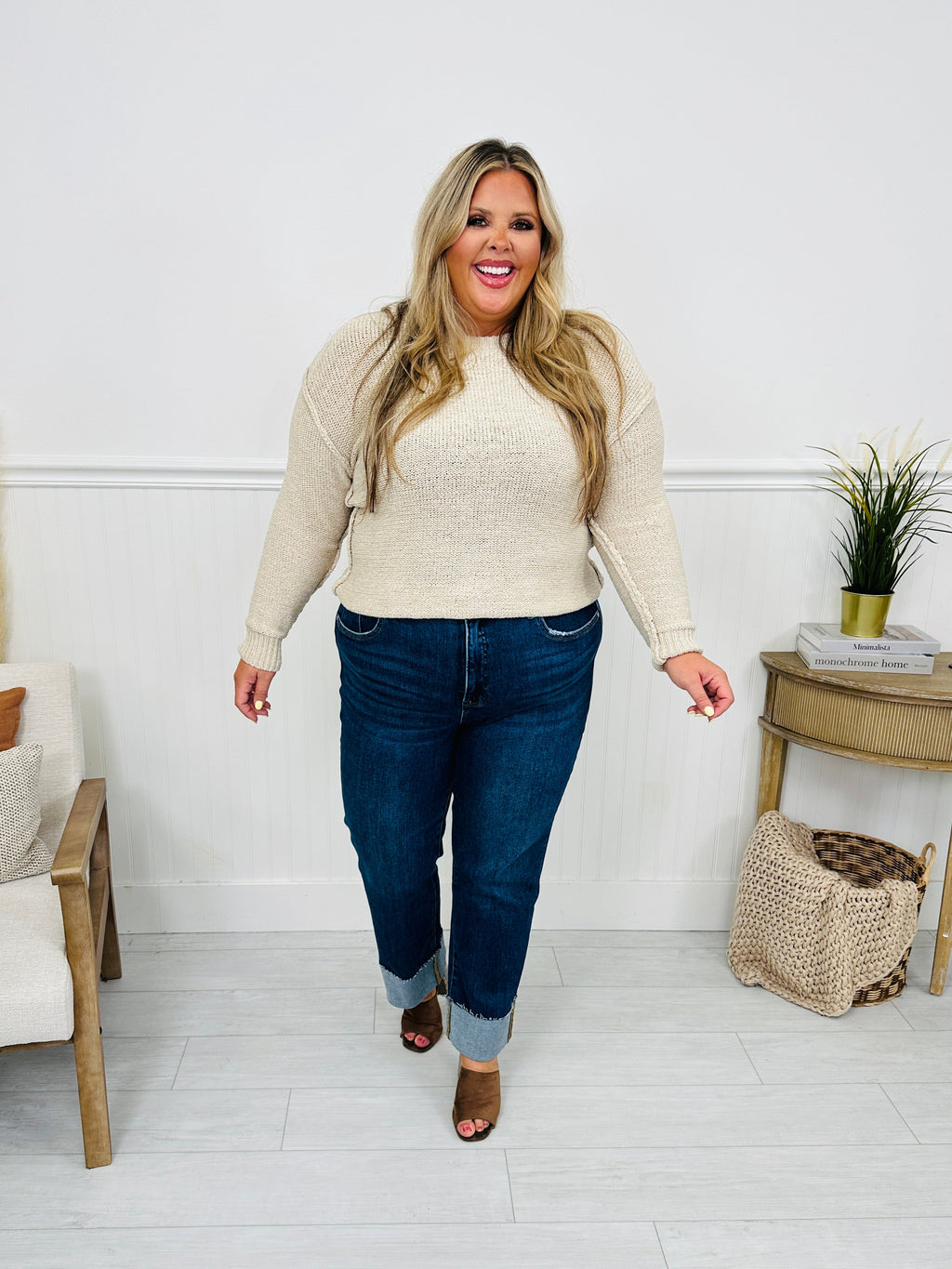 Stay Cuffed Tummy Control Mom Jeans