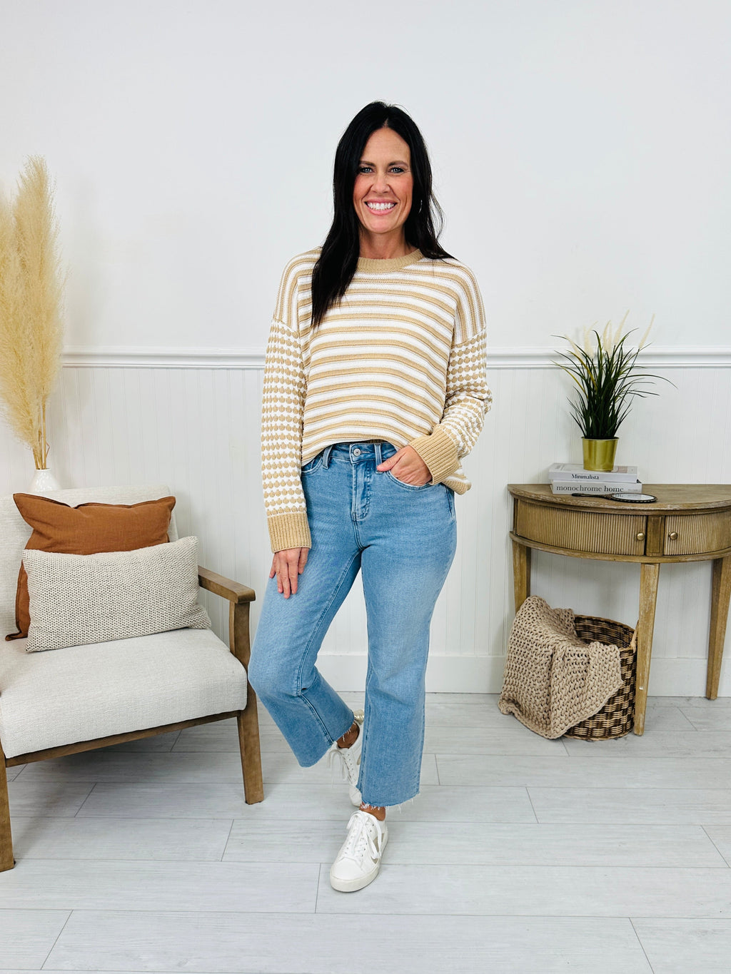 Time To Unwind Cropped Slim Fit Wide Leg Jeans